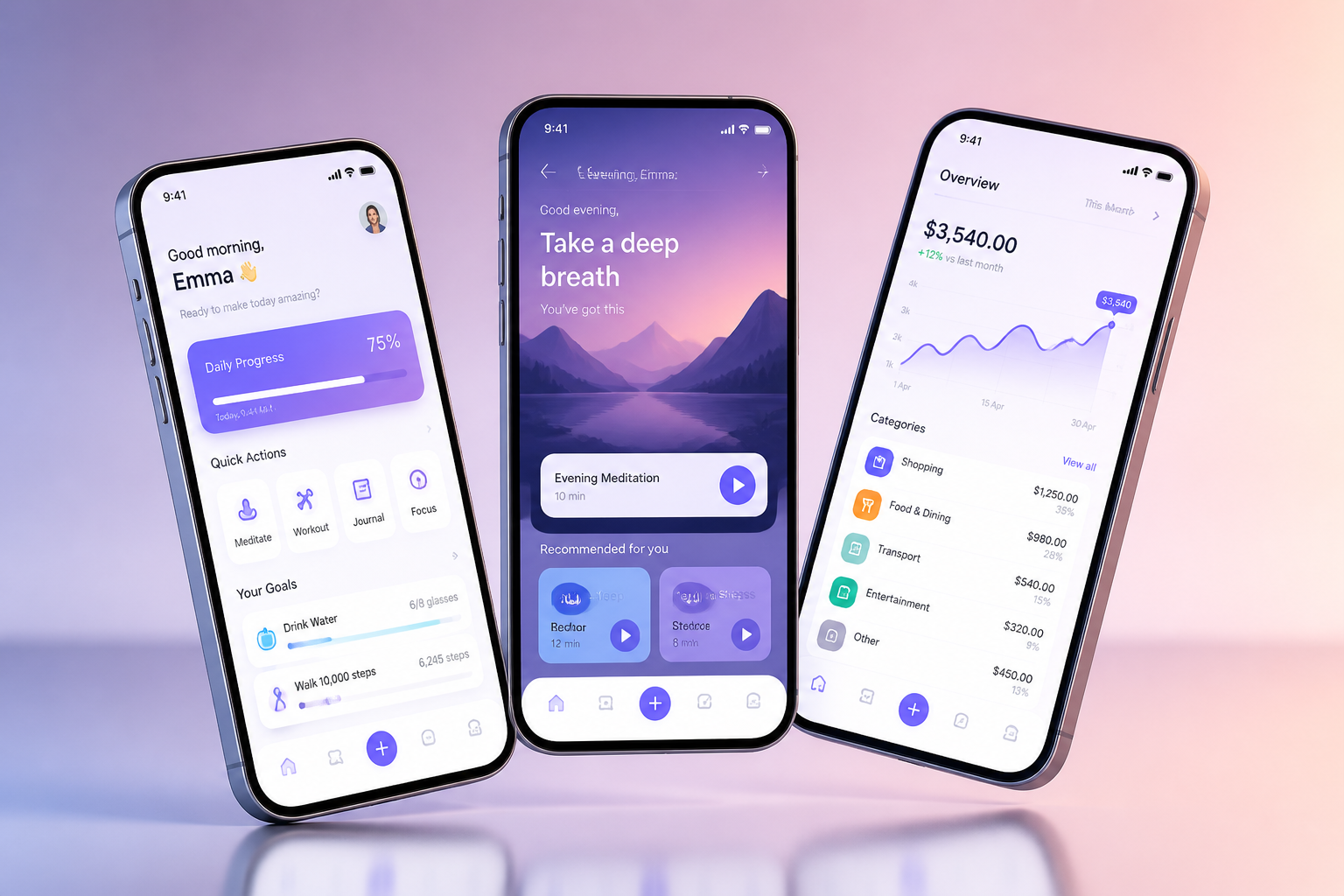 Mobile application design on smartphones